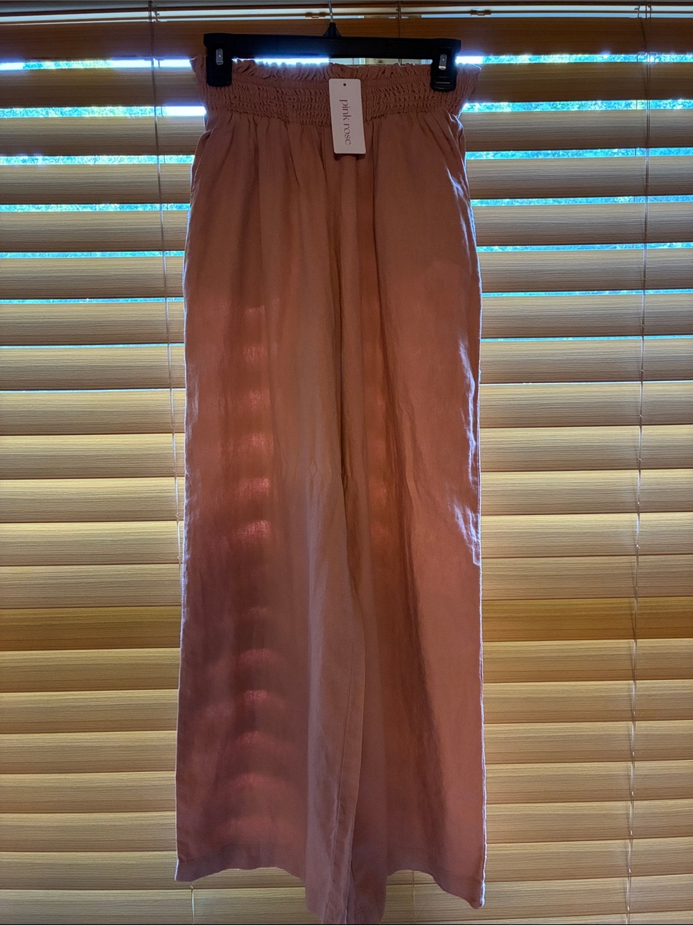 Pink Rose Blush Pink Elastic-Waist Maxi Skirt